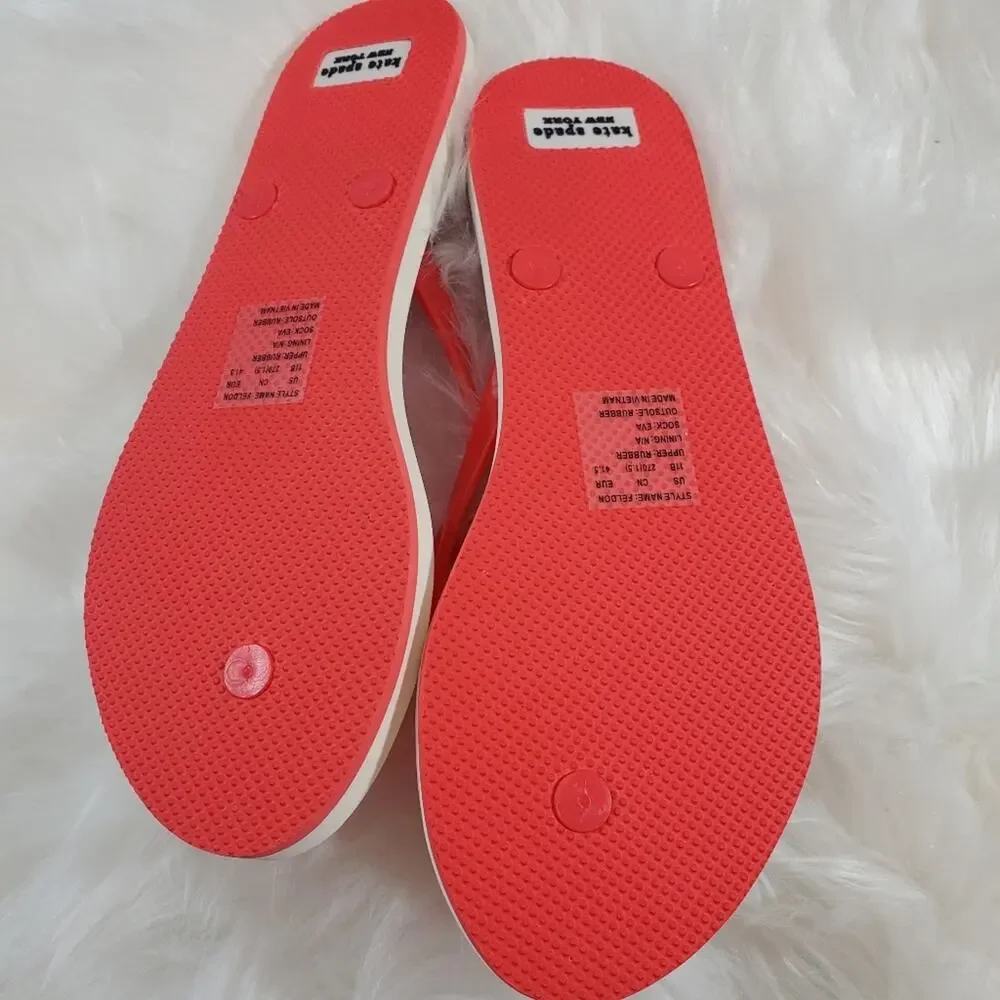 MSRP $48 Kate Spade Size 11 Feldon Tamarillo Printed Footbed Flip Flops